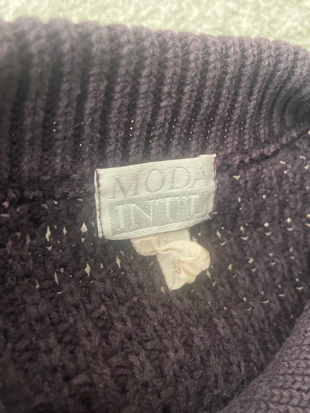 Moda Int’l Block Stitch Collared Cardigan Button Front - Picture 4 of 5